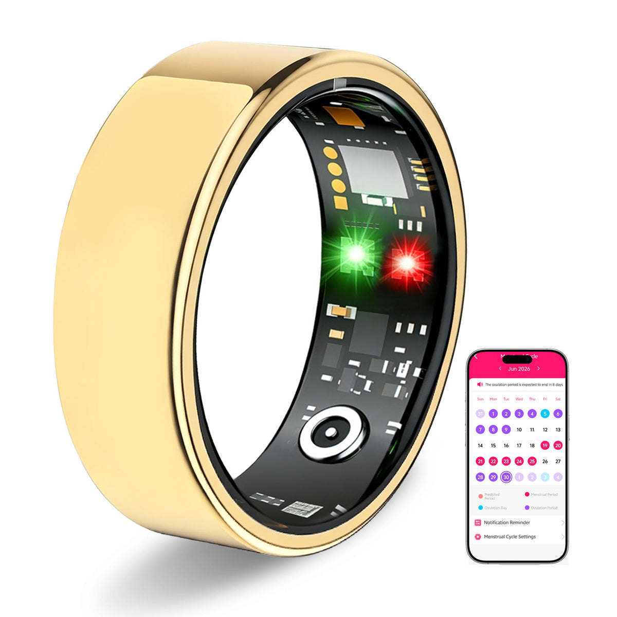 Smart Ring for Women Men, Health Tracking Ring No APP Fee 24/7 Fitness Tracker Heart Rate/SpO2/Stress/Sleep Monitor, IP68 Waterproof, Long Battery Fast Charge, iOS/Android Compatible