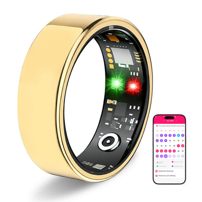 Smart Ring for Women Men, Health Tracking Ring No APP Fee 24/7 Fitness Tracker Heart Rate/SpO2/Stress/Sleep Monitor, IP68 Waterproof, Long Battery Fast Charge, iOS/Android Compatible