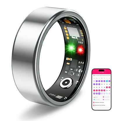 Smart Ring for Women Men, Health Tracking Ring No APP Fee 24/7 Fitness Tracker Heart Rate/SpO2/Stress/Sleep Monitor, IP68 Waterproof, Long Battery Fast Charge, iOS/Android Compatible
