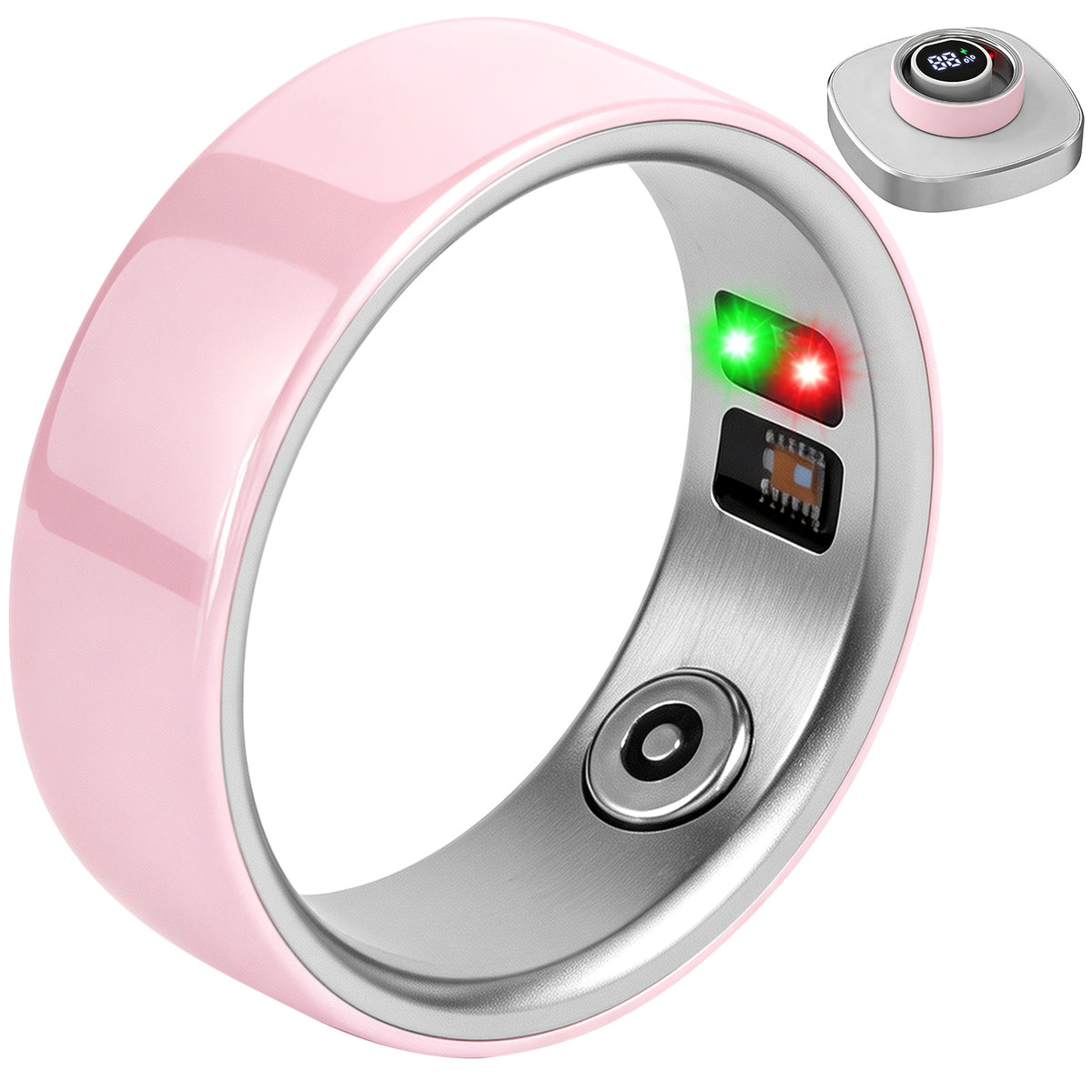 New Ceramic Smart Ring for Women Men Fitness Tracker Health Ring No App Fee, 8ATM Waterproof, Sleep/Stress/Blood Oxygen/Activity /Heart Rate Monitor, Lightweight Wearable Long Battery Life